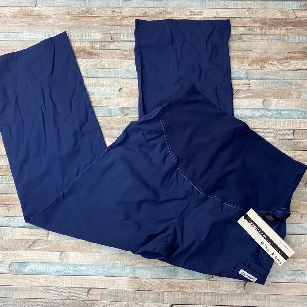 New scrub Cherokee flexibles maternity pants navy